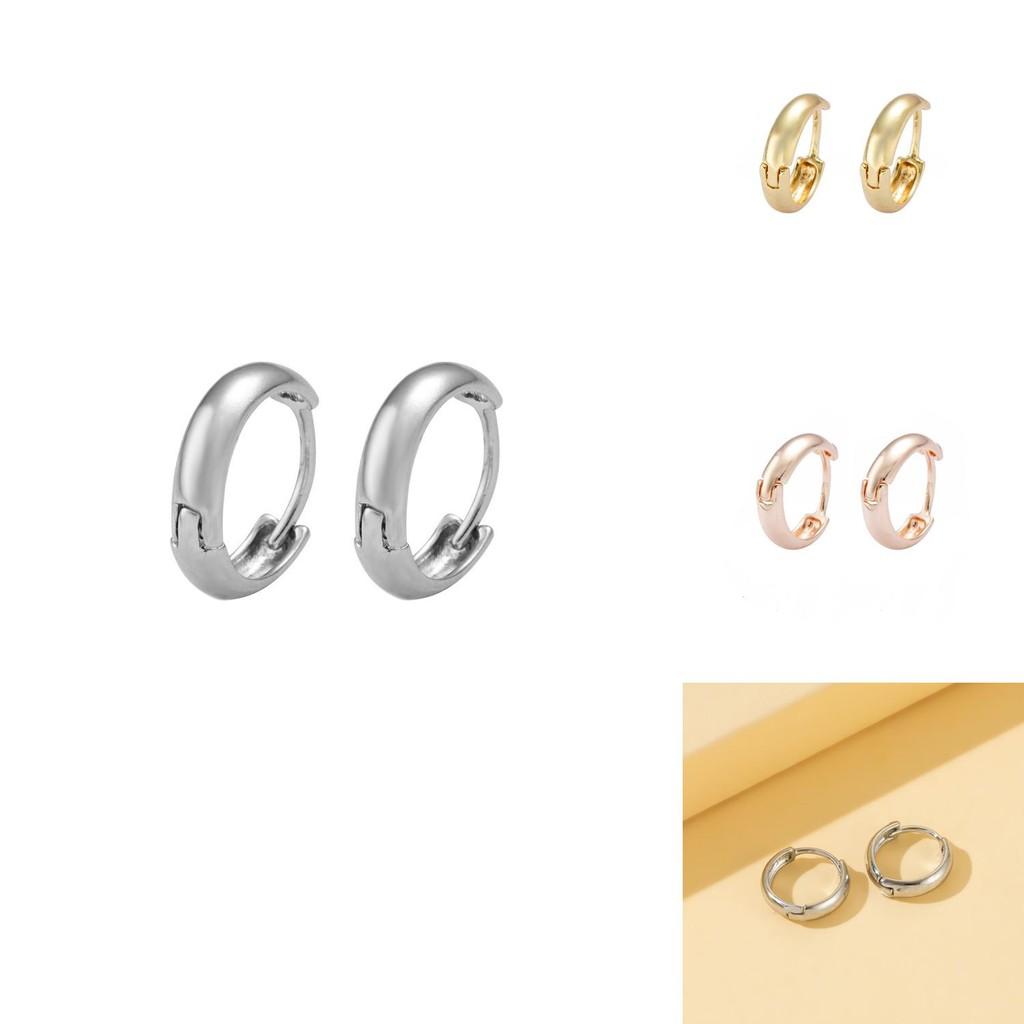Fashion Alloy Hoop Earrings Unique Geometric Gold Silver Rose Gold For Trendy Women