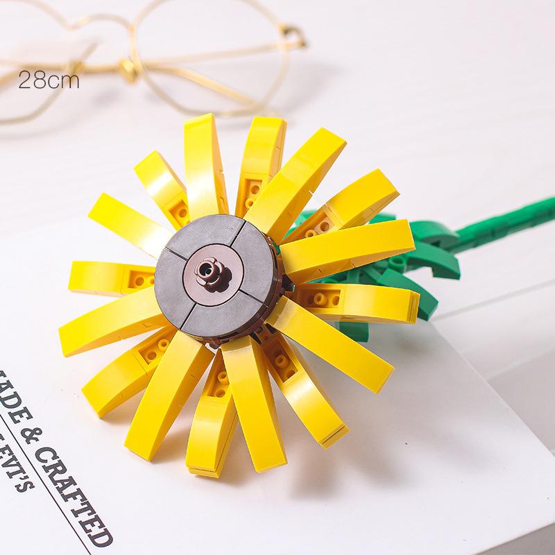 Plastic Small Particle Building Blocks Flower Three-dimensional Puzzle Children Gifts Educational Toys