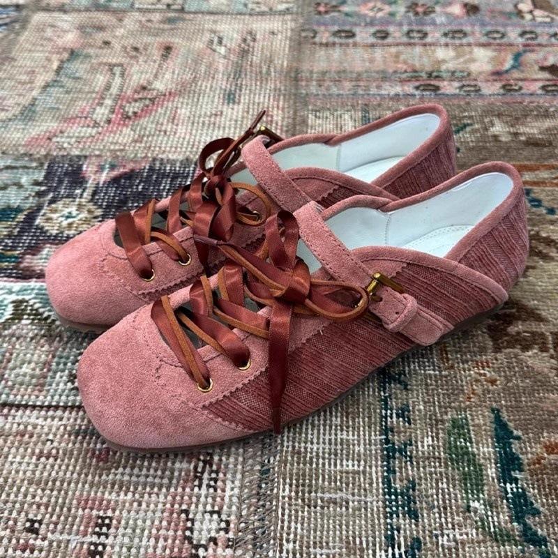 Fashion Brand Lace-up Ballet Flats Women Shoes Shallow Comfort Sporty Casual Shoes Female Buckle Fashion Designer Shoes Zapatos De Mujer