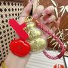 Pure Gold Tian Guan Ci Fu Mobile Phone Gourd Keychain Ornament Gift