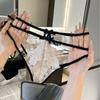 Mesh Lace Briefs Mid Waist Lace  Flower Panties Thin Belt Underwear for Women  Summer