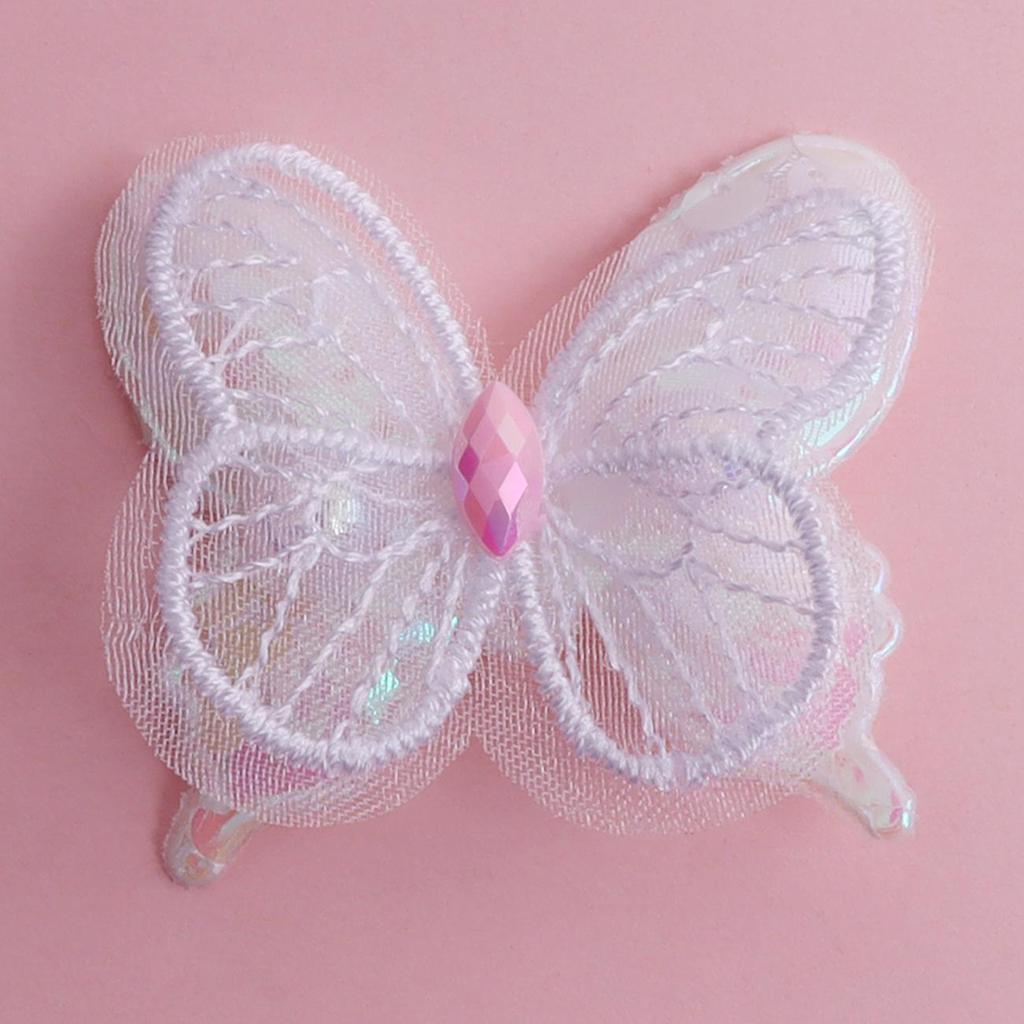 Accessorio per Capelli e Abbigliamento Farfalla con Paillettes in Rete a Doppio Strato