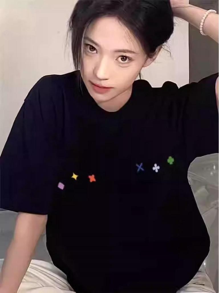 2025 Damen Trendiges Reines Baumwoll-T-Shirt mit Kurzen Ärmeln und Einseitiger Schulter