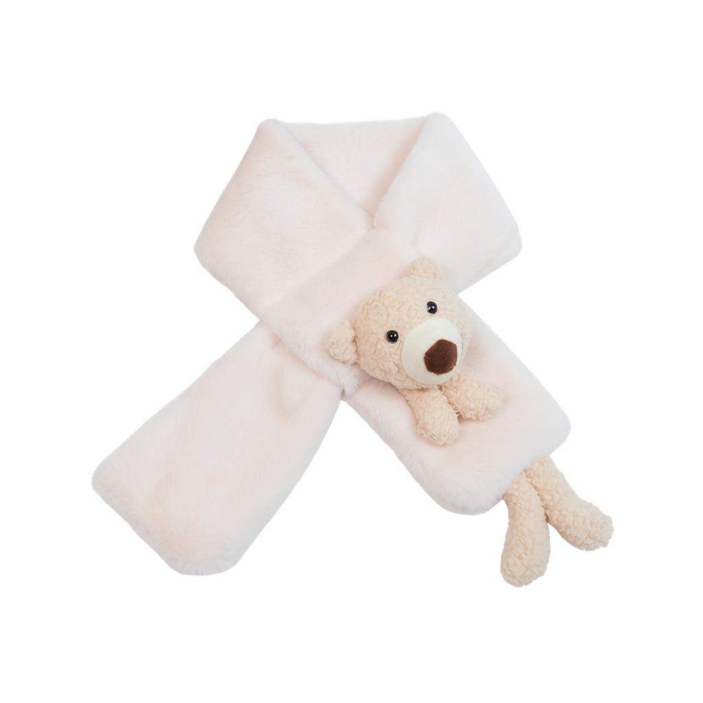 Kids Fall Winter Neck Warmer Bear Soft Plush Warm Scarf for Boys and Girls Outdoor