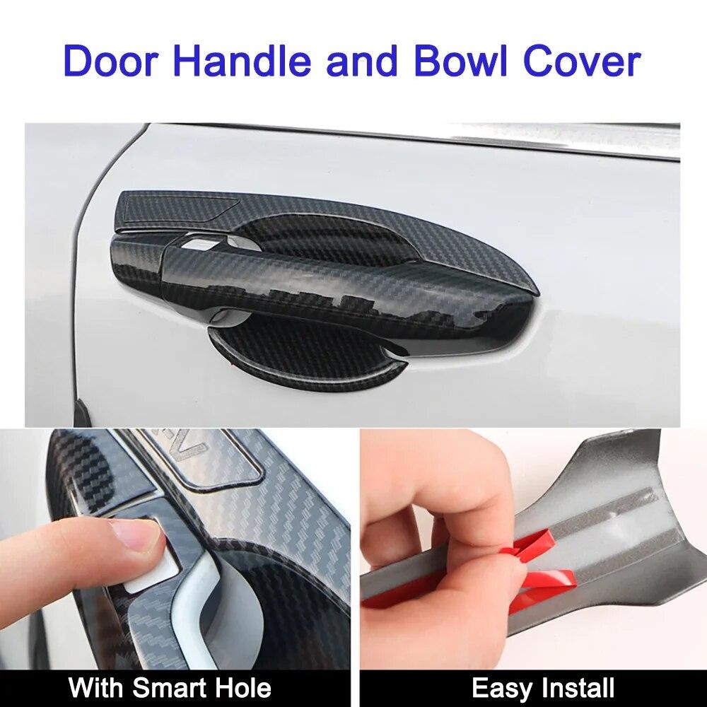 For Honda CRV 5th Accessories 2017 2018     Car ABS Carbon  Gate Door Handle Covers Trim Stickers Accessories