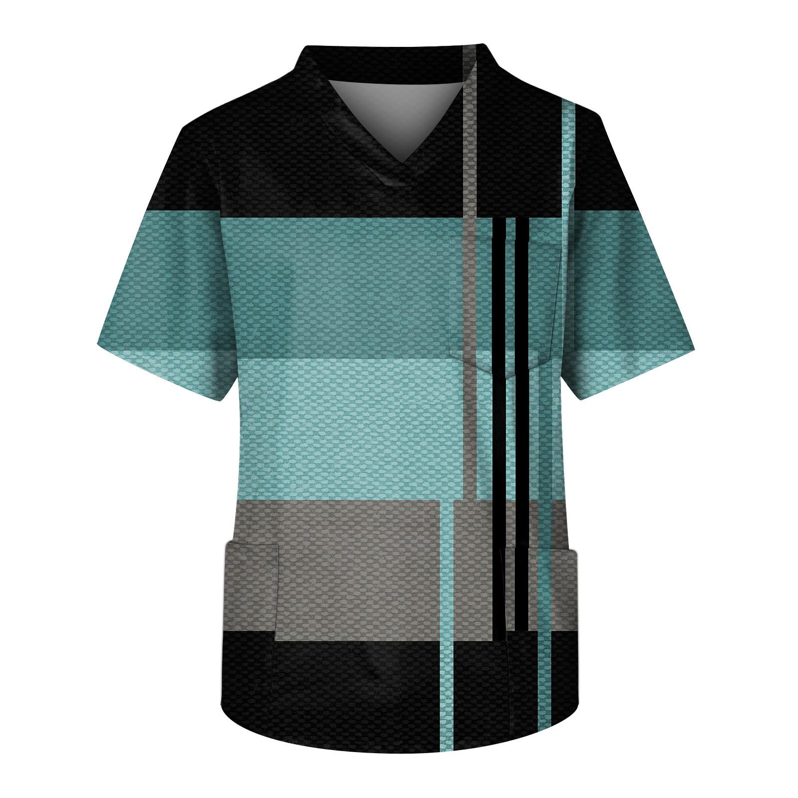 

Мужской топ с короткими рукавами и V-образным вырезом с принтом мелких животных нагрудный карман и карман для ухода XXXXL