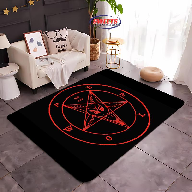 3D Mysterious Goat Pattern Carpet for Living Room Bedroom Hallway Long Strip Anti-slip Soft Area Rug Sofa Doormat Home Decor Mat