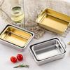 Rectangle Oven Tray for Casserole Bread Pizza Stainless Steel Deep Roasting Pan with Portable Handle Kitchen Accessories
