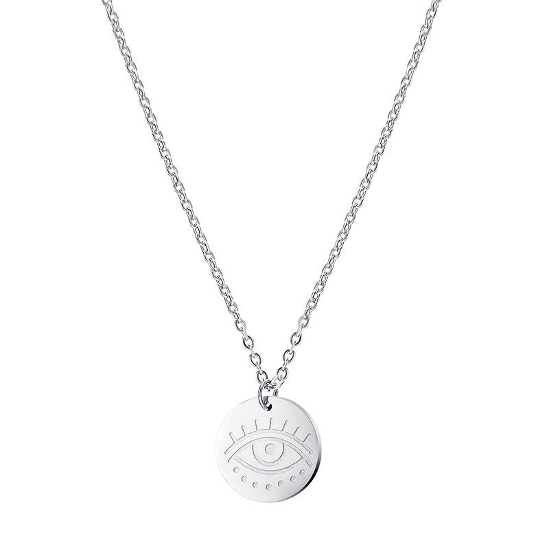 Sun Mount Devil'S Eye Titanium Steel Necklace Simple Versatile Clavicle Chain Necklace