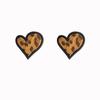 European and American Retro Leopard Print Irregular Love Stud Earrings Women's Simple Earrings Autumn and Winter Ears