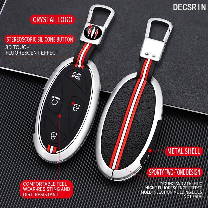 5 7 Buttons Zinc Alloy + Silicone Car Key Case Cover For Hyundai Kona Ev Grandeur GN7 IONIQ 6 2025 2025 Remote Key Protect Shell