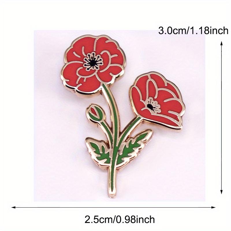 Broche Insigne de Revers Jour Commémoratif Émail Plante Fleur pour Décoration de Vêtements de Sac à Dos