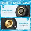 RV City Water Inlet With Brass Check Valve, Fresh Water Fill Flange For Camper Hookup, Durable RV Water Replacement Connection Fittings, Black