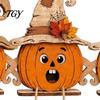 Rustic Farmhouse Halloween Ornaments 3PCS Distressed Wooden Pumpkin Ornaments, Witch Hats And Ghost Patches Retro Gothic Mantel Decor Decor,