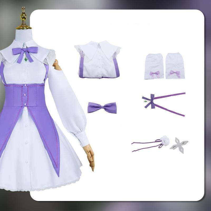 

Жизнь в альтернативном мире с нуля Эмилия Косплей Костюм Костюм Хэллоуин M