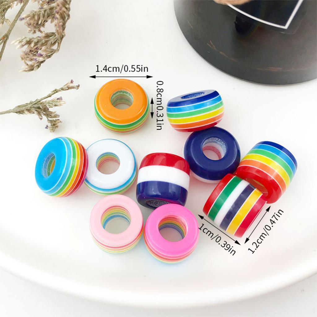 Super beautiful resin strip large hole round beads, strip spacer bead for jewelry manufacture, children's handicraft accessories