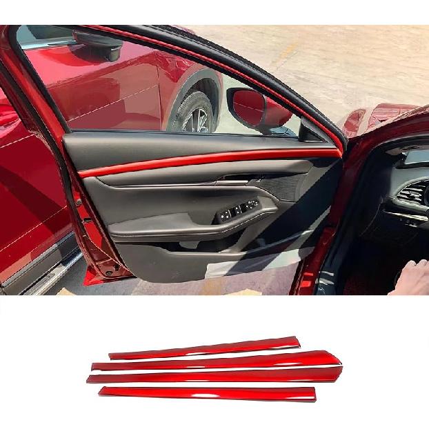 

Автомобільні Аксесуари Підходять для 2019 2020 2021 2022 2023 2024 2025 Mazda 3 Axela Внутрішня Накладка-Смужка на Панель Двері (Червоний) АБС 4 ШТ червоний