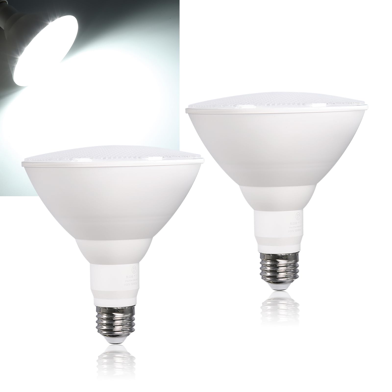 

E26 Beam Bulb, 150W Equivalent, Daylight White, 6000K, Ra93, IndoorOutdoor Use, Rainproof and Moisture-Resistant, IP65, High Beam Type, PAR38, Wide