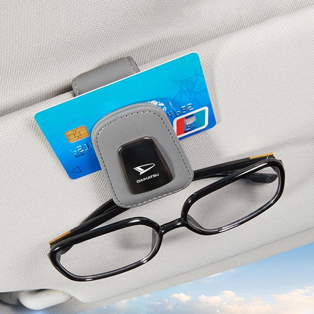 InnoWave Car Sun Visor Glasses Compatible with Daihatsu Leather Car Glasses Sunglasses Suede Material Card Storage Black Clip, Clip, Storage, Clip,