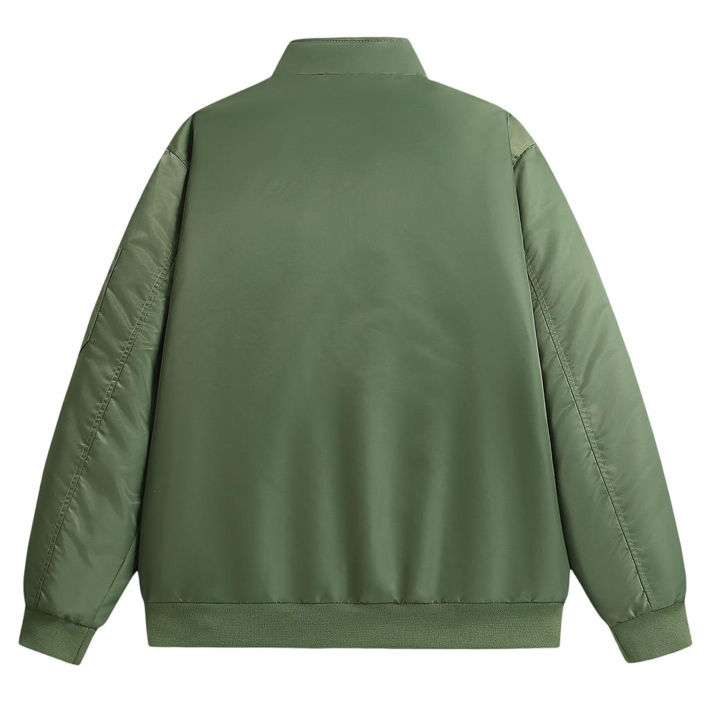 Men's Casual Stand-Collar Jacket Utility Multi-Pocket Flight Jacket