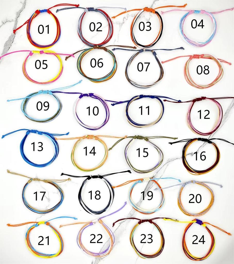 Fil Ciré Taïwanais Multicolore Bracelet d'Amitié