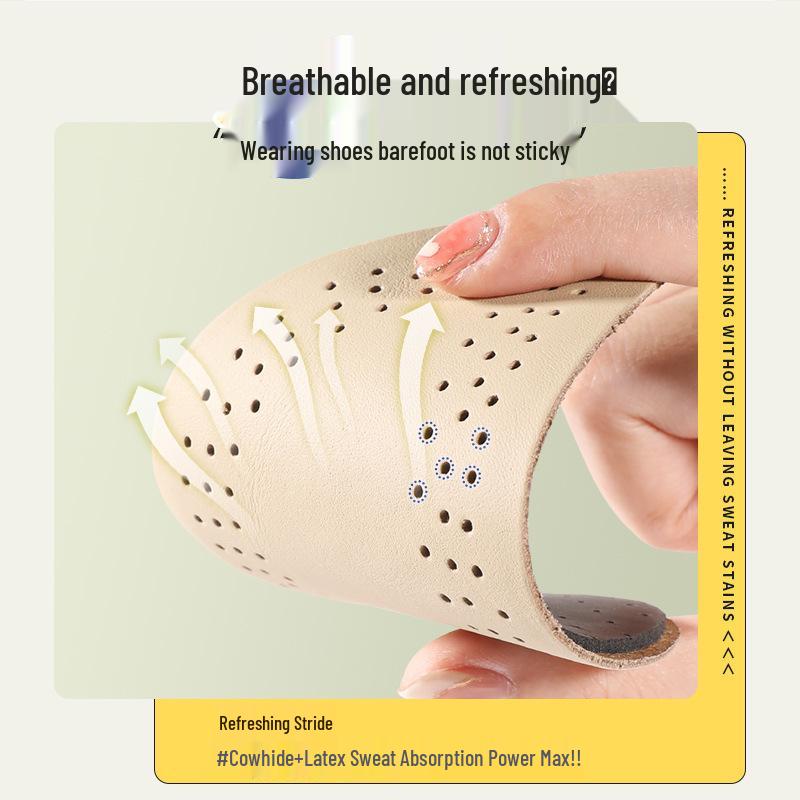 Women's Cowhide Anti-Slip Forefoot Pad with Breathable, Sweat-Absorbent Latex - Reduces Pain and Wear, Fits Large To Small Shoe Sizes