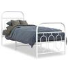VidaXL Cadre de lit métal sans matelas avec pied de lit blanc 75x190cm 377174