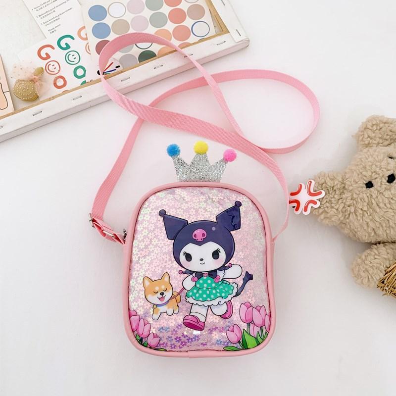 Kindergarten Children's Backpack Mini Messenger Bag Princess Sequined Shoulder Bag Children's Accessories Cartoon Bag Women