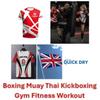 Vintage MMA Boxing Muay Thai T-shirt British Britain UK United Kingdom England Flag National Print 3D Training Unisex Fitness Workout Sport