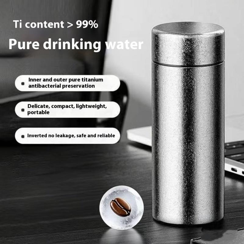 Nuova Tazza Termica Uomo&Donna Tazza Acqua Tazza da Tè Portatile Tazza da Ufficio Business Tazza in Titanio Bottiglia Termica Caldo e Freddo Puro Titanio