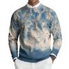 Men's Round Neck Long Sleeve Ribbed Knit Pullover