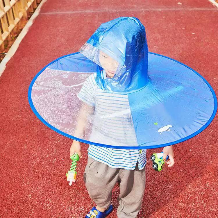 Girls' One-Piece Light Raincoat for Primary School Students