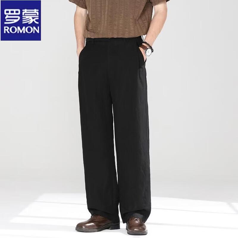 ROMON Old Money Style Lyocell Blend Straight-Leg Casual Pants XL