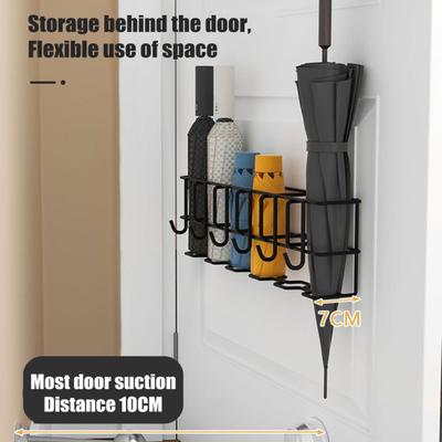 Hollow Umbrella Storage Rack Wall Mount Coat Rack with 6 Hangers