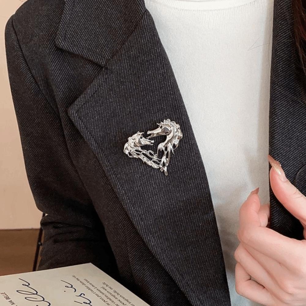 Zink Zinklegering Ihålig Djurkrets Hästhuvud Brosch Häståret Metall Ponny Märke Nål Djurkrets Djur Pins Man