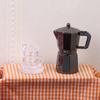 1Set 1:12 Dollhouse Miniature Coffee Pot Metal Kettle Moka Pot W/Cup Tray Kitchen Home Model Decor Toy Doll House Accessories