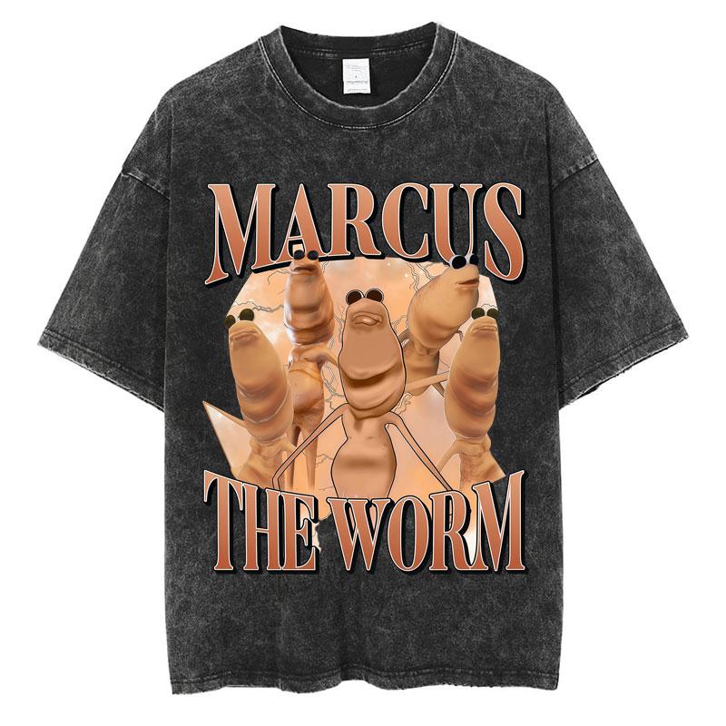 I Dont Like This Rock Its Pissing Me Off Marcus The Worm Washed Vintage Funny Meme Tshirt Men Women Casual Cotton Short Sleeve