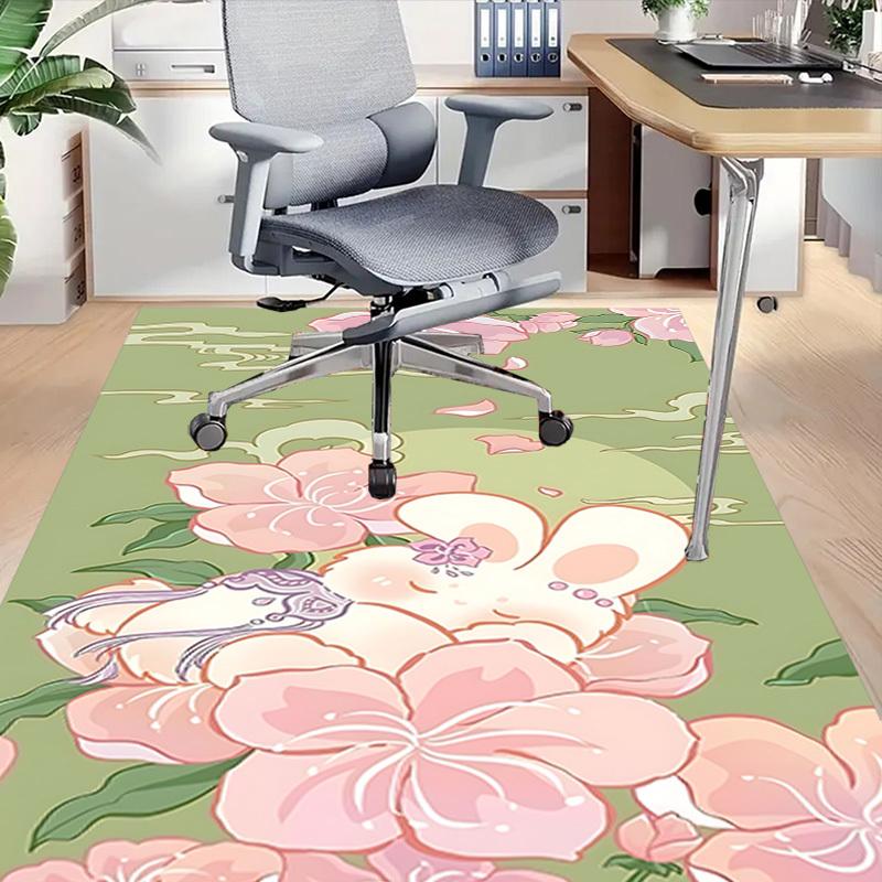 1 Stück Floral Bunny Teppich Ultra Weich, Dick & Saugfähig, Rutschfeste Maschinenwaschbare Matte für Eingangsbereich