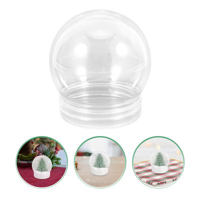 10 Stück DIY Schnee Wasser Klarer Kunststoff Weihnachts-Bastelarbeiten Transparente Kugelform Für Dekorationen Anfänger Kugelform Glitzerperlen