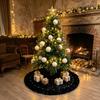 Velvet Christmas Tree Skirt with and Lace Trim, 90 Cm, Holiday Home Decor