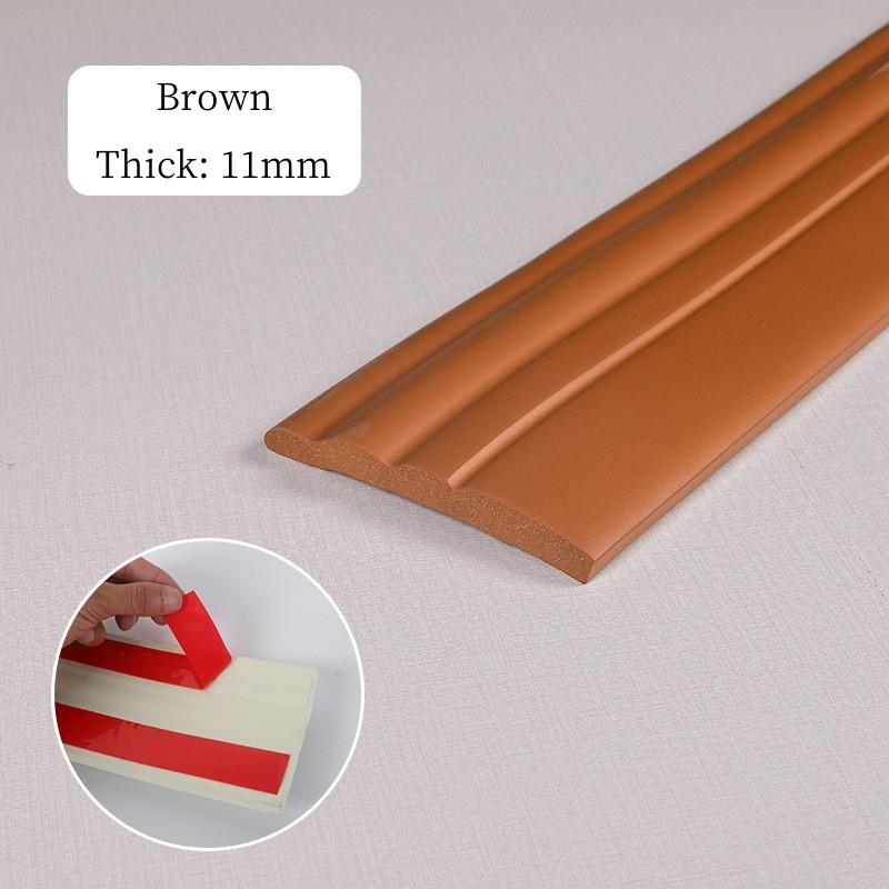 

3D наклейки на стену из пенопласта самоклеящиеся плинтусы украшение для гостиной напольная плитка фон моделирование бордюров полоски для талии 200x9.8cm коричневый