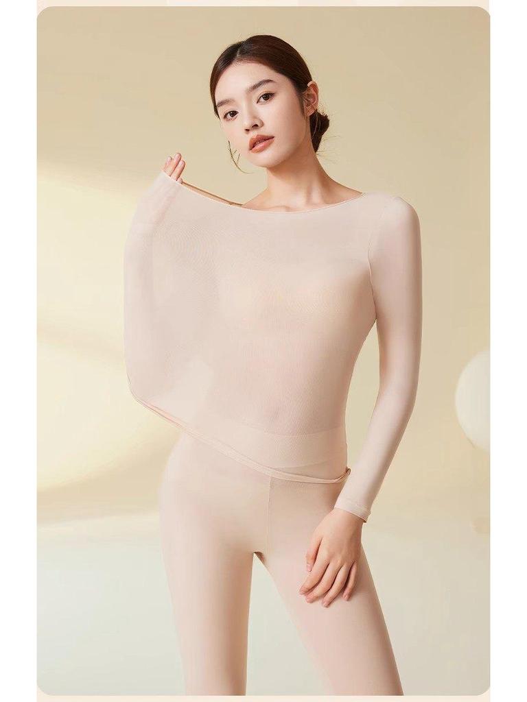 Women's Ultra-thin Heating Hyaluronic Acid Base Layer Set - 37°C Constant Temperature Autumn Wear