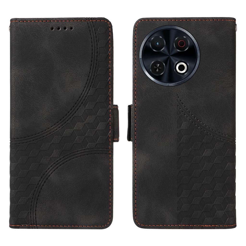 For TECNO Spark 30 Pro 4G Case PU Leather Phone Cover Rhombus Starry Imprinted