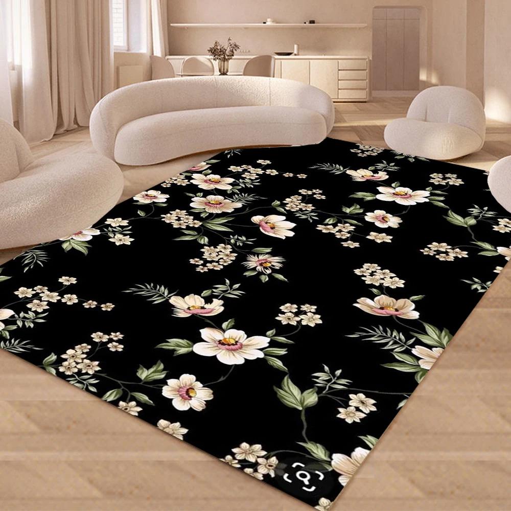 3D Nordic Flower, Daisy Area Rug,Carpet Rug for Living Room Bedroom Sofa Doormat Kitchen Decoration,Kids Play Non-slip Floor Mat