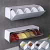 4-in-1-Kombinationsset für Gewürzboxen, wandmontierte Aufbewahrungsbox für Gewürze, Zucker, Salz, Gewürze, Behälter, Organizer, Küchenbedarf