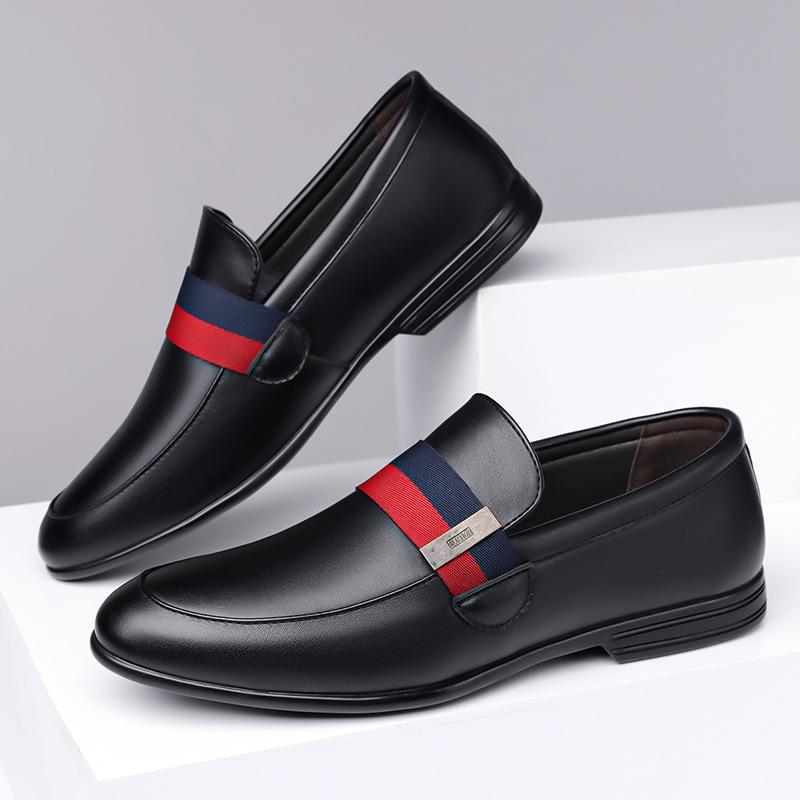 Fashion Men Leather Casual Shoes Street Cool Slip-on Loafers Comfortable Driving Shoes Big Size