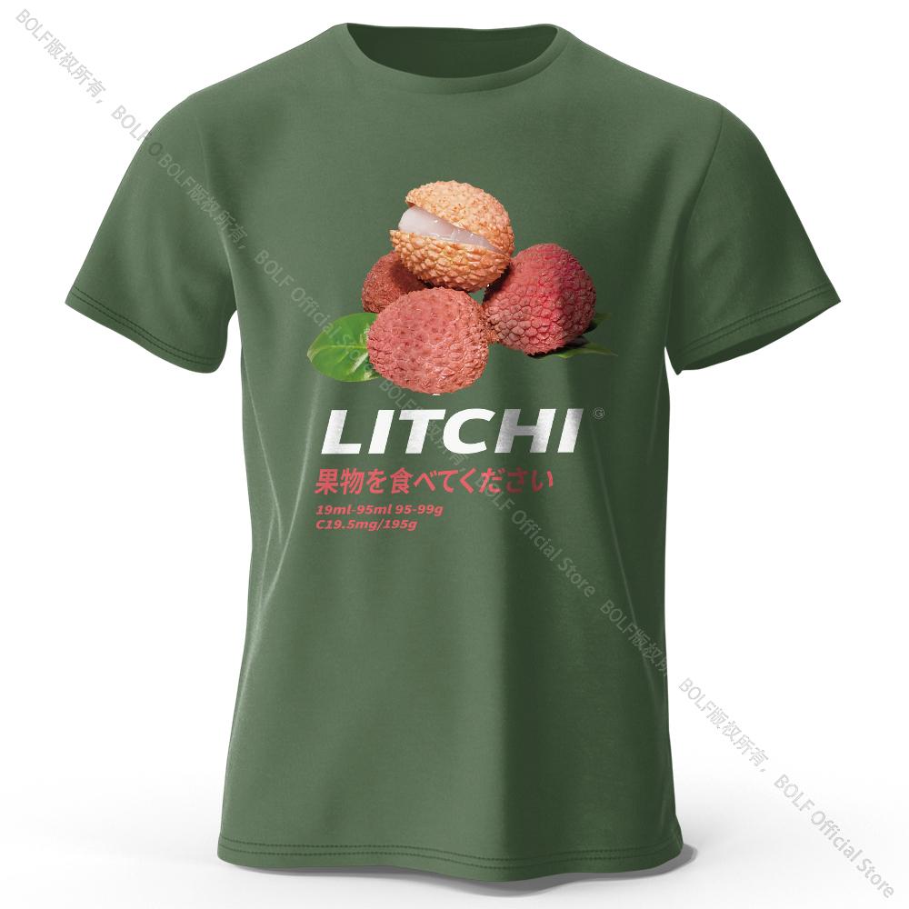 Juicy Lychee Print Tshirt Fresh Trendy Summer 100 Cotton Tops For Unisex Unisex