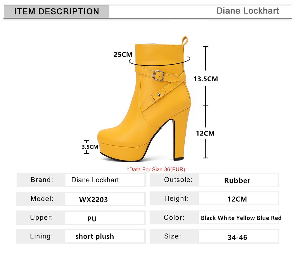 Fashion Fashion Platform Boots Women Sexy Rivets Ankle Boots For Women Red Yellow White Black Short Party Shoes Lady Footwear Size 34-46