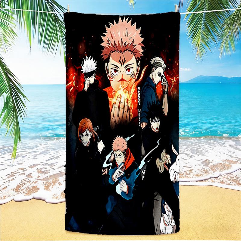1 pieza Toalla de playa de Héroes de Anime Potentes, Toalla de playa absorbente de secado rápido, Toalla de playa para deportes al aire libre y natación, Suave y cómoda Y7221