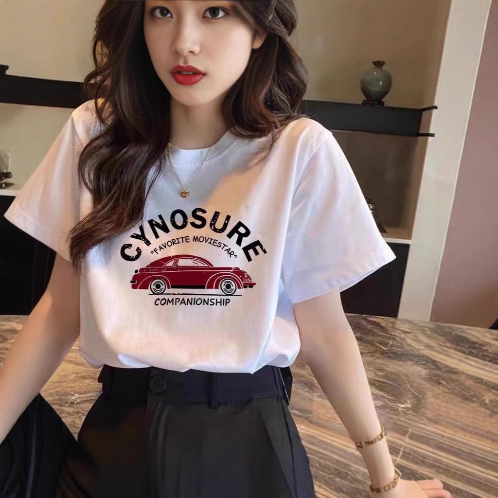 Large size fat mm women's pure cotton short-sleeved t-shirt women's spring and summer casual half-sleeved oversize loose couple top
